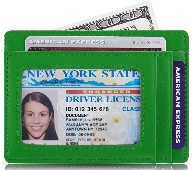 KALMORE Genuine Leather Front Pocket Slim Wallet Credit Card Holder with ID Window - Image 2