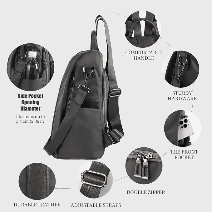 PINCNEL Women Backpack Purse Waterproof Nylon Anti-theft Rucksack Lightweight Shoulder Bag - Image 6