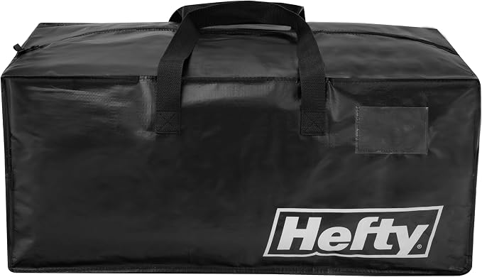 Hefty Moving Bag – Extra Large Double Zipper Backpack – Heavy Duty, Water Resistant, Foldable, Reusable Packing & Storage Tote with Shoulder Straps for Garage and Basement Organization – 2 Pack - Image 4