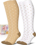CTHH Soft Cotton Compression Socks for Women Men 20-30mmHg Knee High Socks | Support Circulation for Running, Flying, Nurses, Pregnancy (2 Pairs) by CTHH