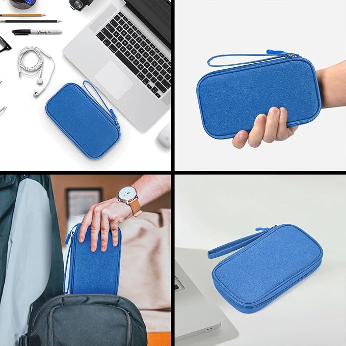 CAAORDKSO Travel Cord Organizer - Electronics Organizer Case, Cable Organizer Bag Pouch Waterproof Portable Accessories Case for Cord, Charger, Phone, Power Bank, Earphone (Blue) - Image 6