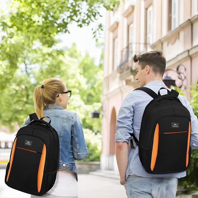 MATEIN OrangeTravel Backpack, Slim Sturdy 15.6 Inch Laptop Bag for College | Personal Item Computer Bag, Luggage Strap, Anti Theft, Water Resistant, Business Daypack Fits Notebook, Gifts for Men Women - Image 8