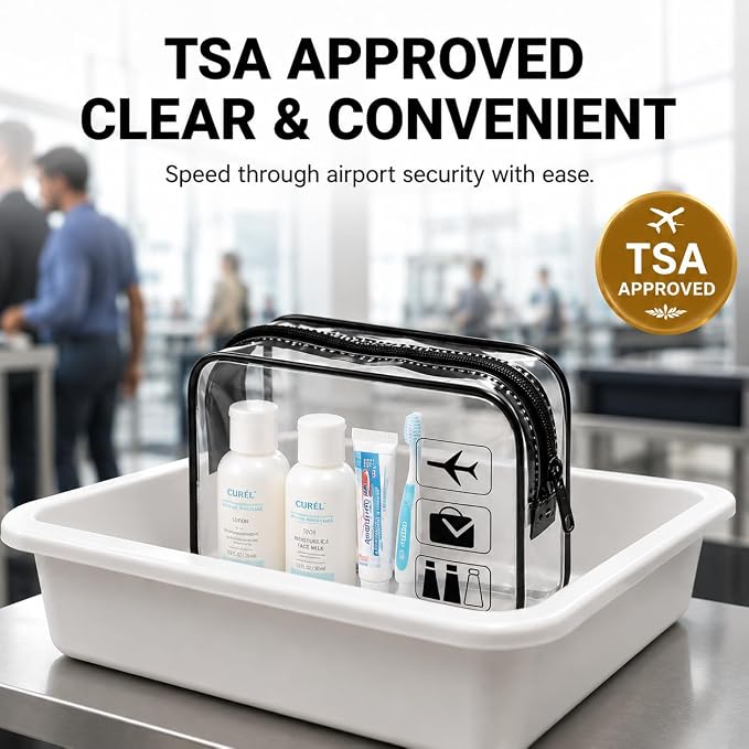 5 Pack Clear Toiletry Bag Clear Makeup Bag Zipper Toiletry Pouch | Includes 2S 2M 1L PVC Cosmetic Pouches with Zipper for TSA Toiletry Bag Set Travel Packing and Daily Organization - Image 6