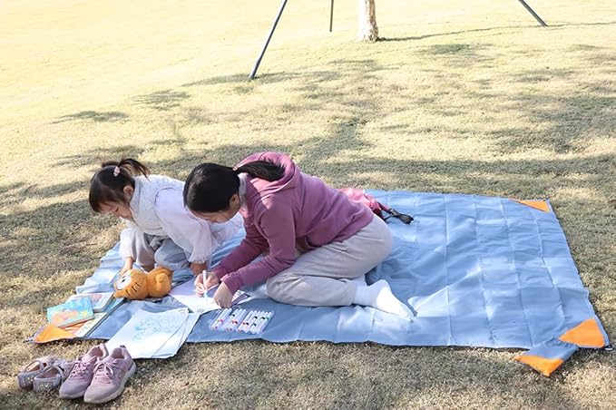 Orga'Neat Pocket Picnic Blanket, Compact Lightweight Tarp for Camping | Foldable, Easy to Carry, Water Resistant Sandproof Washable Quick Dry Mat for Beach, Festival, Travel, Outdoor Recreation - Image 5