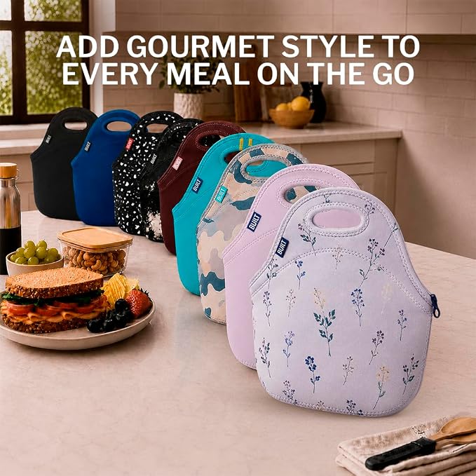 Built Gourmet Getaway Neoprene Lunch Bag - Thistle Ditsy - Image 7