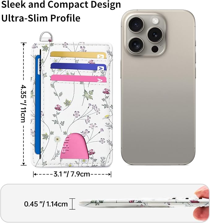 Mayski Slim Wallet, Credit Card Holder for Women, Minimalist Front Pocket RFID Blocking Card Cases, Small Wallet Women Men(Flower) - Image 6