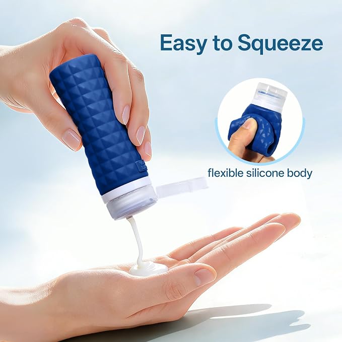 Travel Bottles for Toiletries, TSA Approved Travel Size Containers with Silicone Bottle Covers, Leak Proof Silicone Shampoo Bottles, Small Toiletry Containers for Shampoo Conditioner Lotion - Image 6