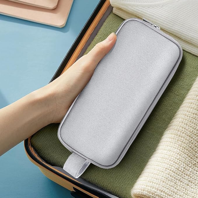 Teskyer Double Layer Cable Organizer Bag, Travel Tech Pouch, Light Grey | Elastic Bands Organization, Water Resistant Fabric, Multiple Compartments, Padded Protection, Travel and Office Use - Image 7