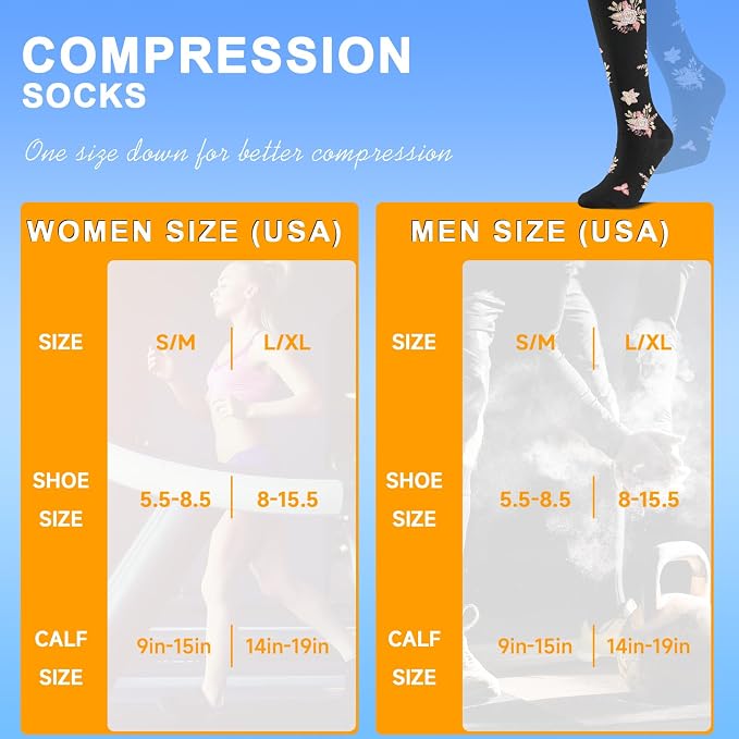 cerpite Compression Socks for Women & Men Circulation 8 Pairs Compression Socks 20-30 mmhg Best for Running,Nurse,Travel - Image 3