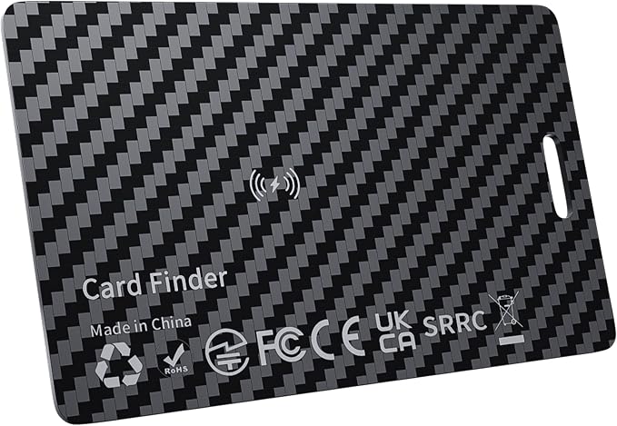 Wallet Tracker Card Compatible with Apple Find My (iOS Only) | Ultra-Slim 0.07 inches, Rechargeable Finder, IP68 Waterproof Tracking Card for Wallets, Luggage, Passport, Purse by DEEBYCOO