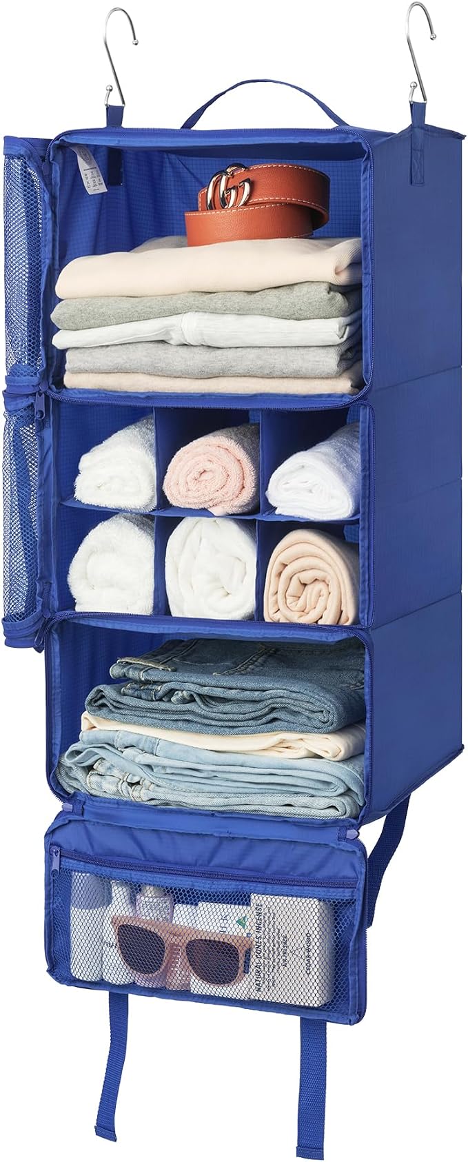 GRANNY SAYS Hanging Packing Cubes, Large Hanging Suitcase Organizers, Blue | Portable Suitcase Organizer, Travel Packing Organizers, Compression Luggage Bags for Clothes, Carry on Closet Suitcase - Image 8