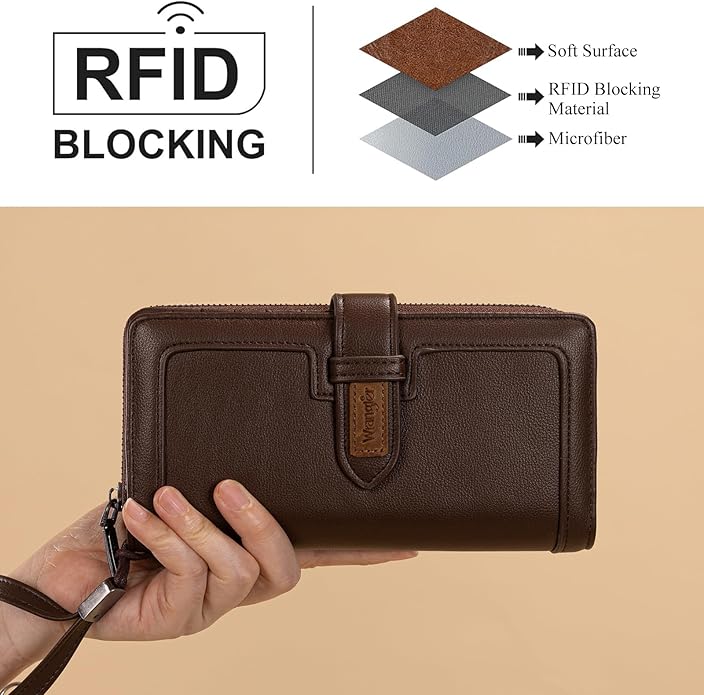 X Wrangler Women's Wallets Bifold Wristlet Wallets for Women Large Capacity Credit Card Wallet with ID Window - Image 5