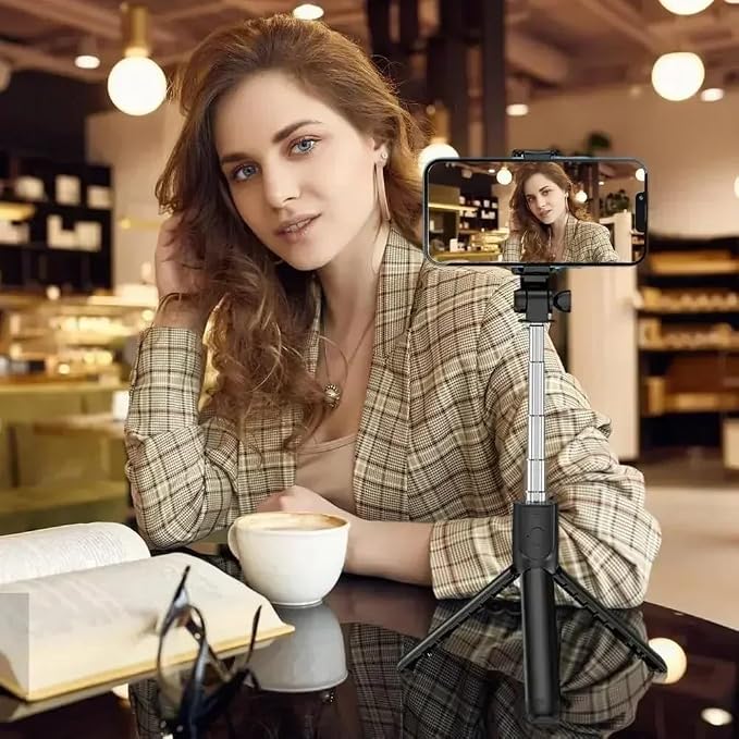 PINHEN Phone Tripod & Selfie Stick,3 in 1 Extendable 360° Rotation Tripod Stand with Detachable Wireless Remote Portable Smart Phone Holder Compatible with iPhone Android Sansung - Image 3