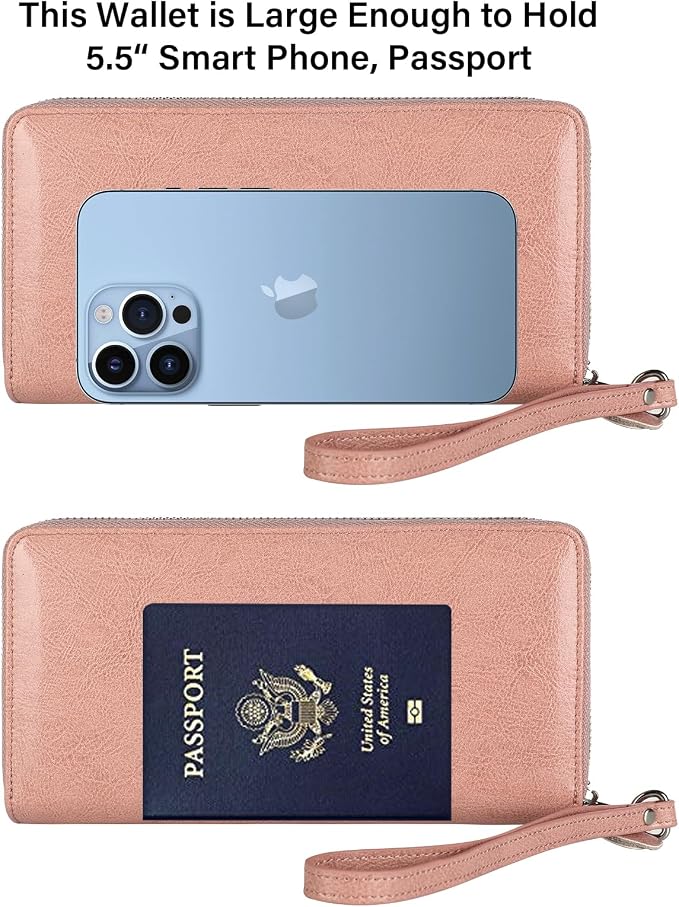 Small Compact Women Wallet RFID Blocking Genuine Leather Bifold Purse with ID Windows - Image 7