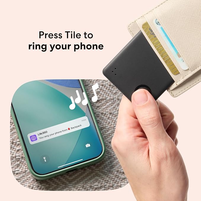 Life360 Tile Slim - Wallet Finder, Bluetooth Tracker and Item Locator for Luggage Tags, Passports and More. Both iOS and Android Compatible. Phone Finder. 1-Pack (Black) - Image 4