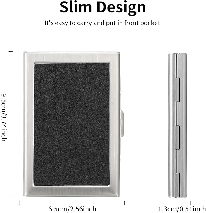 Credit Card Holder Wallet for Women Men Stainless Steel Metal Card Case RFID Blocking Business Card Protector Case with 6 Slots - Image 3