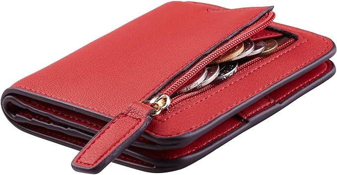Toughergun Women’s Small Slim Leather Wallet with RFID Protection, Compact Bifold Mini Purse with Clear ID Window by Toughergun