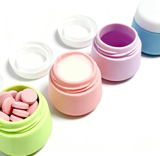 20-Piece Silicone Travel Bottles Set – TSA Approved Leakproof Toiletry Kit with Flat Easy-Squeeze Bottles, Tactile Icons, Cream Jars, Pump & Spray, Cleaning Brush | 20-Piece Silicone Bottles Set,TSA Approved Leakproof,Easy-Squeeze Bottles,Come with Pum... - Image 7