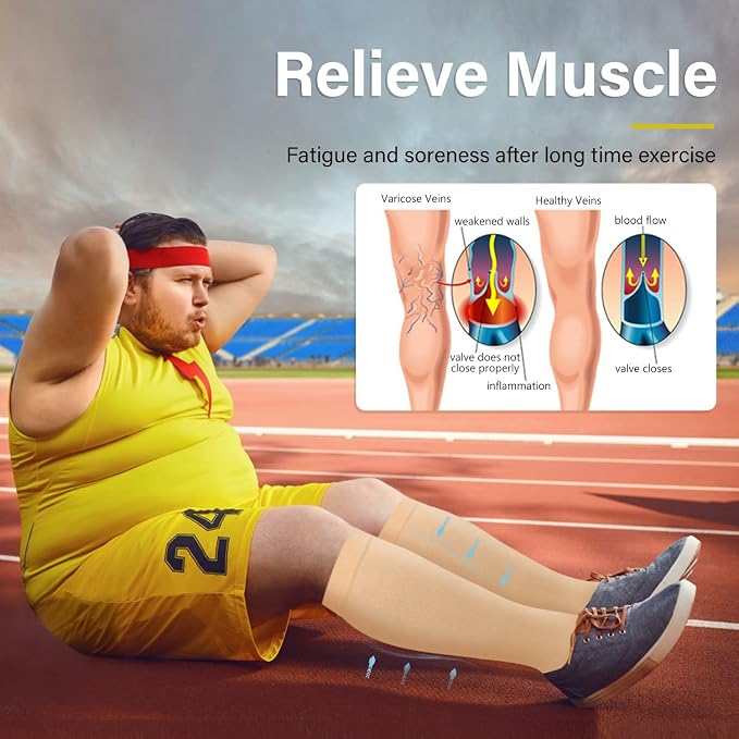 Diu Life 3 Pairs Plus Size Compression Socks for Women and Men Wide Calf Extra Knee High Support for Circulation - Image 6