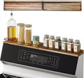 2-Piece 30" Magnetic Acacia Wood Stove Top Shelf for Gas/Electric | Strong magnetic hold, heat-resistant acacia, no-drill setup, fits gas/electric, easy-clean, holds heavy jars securely by LFILONRO