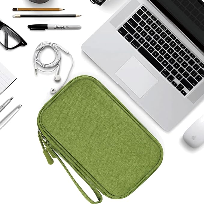 CAAORDKSO Electronics Organizer Travel Case, Travel Cable Organizer Bag Pouch Electronic Accessories Carry Case Waterproof Electronic Bag for Cable, Cord, Charger, Power Bank, Earphone (Green) - Image 4