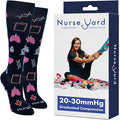 Compression Socks for Nurses - Women & Men - 20-30mmHg Graduated Compression, For Medical Staff, Athletes - 1 Pair by NurseYard