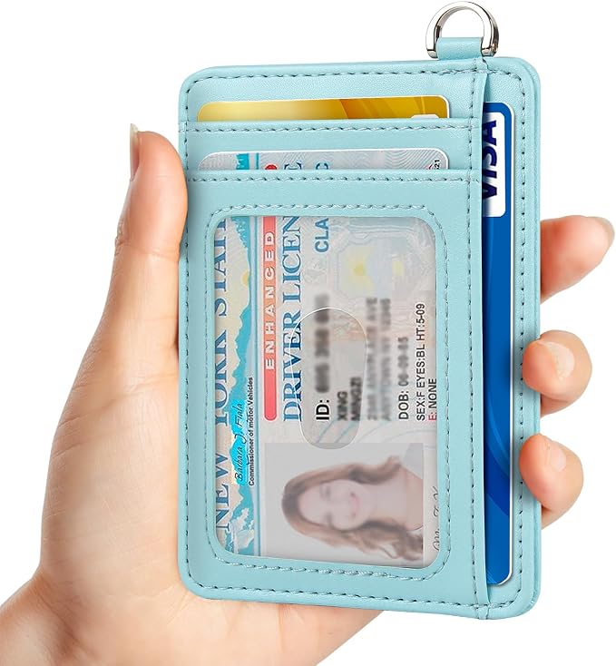 Slim Minimalist Front Pocket Wallet, RFID Blocking Credit Card Holder Wallet with Detachable D-Shackle for Men Women - Image 3