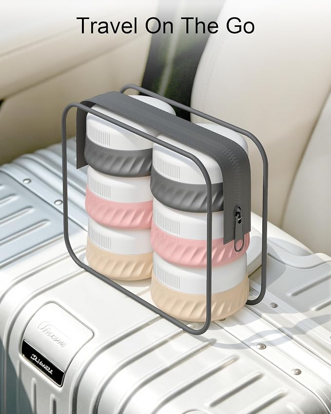 Quatish 6 Pack Travel Size Containers for Toiletries, 3oz, Dusty Pink | Leakproof, TSA Approved Silicone Jars, Easy to Clean, Portable Travel Essentials for Lotion Cosmetics Medicines and Jewelry - Image 8
