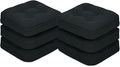 GOFORIT Tufted Shredded Memory Foam Chair Pads，Kitchen Chair Cushions for Dining Chairs,Non-Slip Seat Cushions with Removable Cover, 16'' x 16'', 6 Pack,Black by Unknown