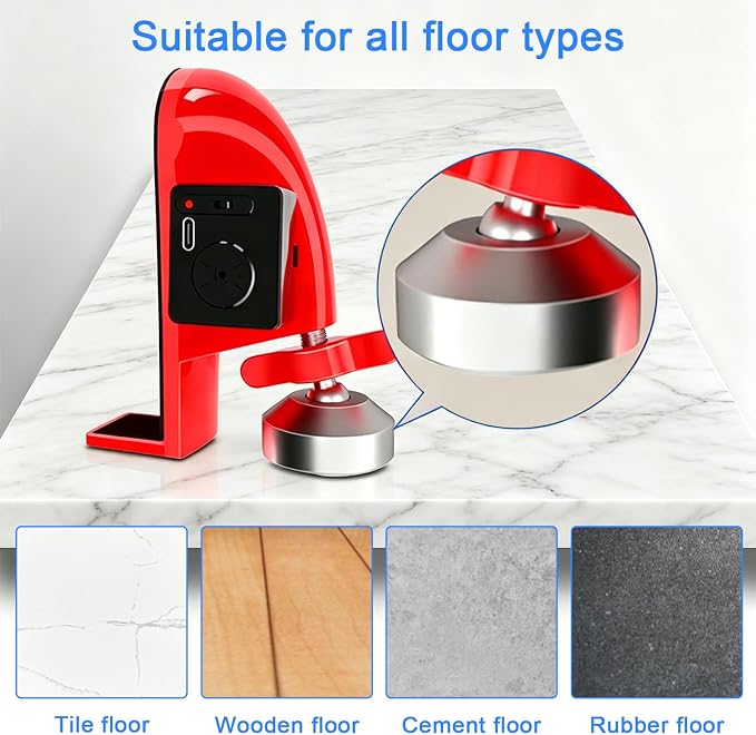 Portable Alarm Door Stopper, Rechargeable Door Jammer, Anti Theft Blocker for Hotel Room & Apartment Safety, Easy Installation Travel - Image 4