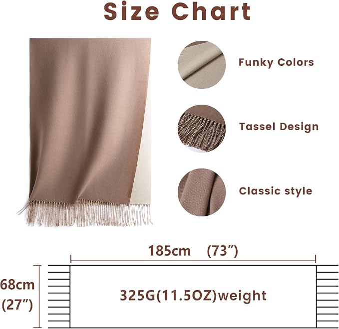 maamgic Women's Scarf Pashmina Shawls Blanket Scarf for Evening Dress | Soft Viscose Blend ,Lightweight,Large Scarf with Cozy Cashmere-Feel, Perfect For Weddings,Cruise Travel & Flights - Image 5