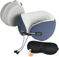 Travel Neck Pillow, Memory Foam Airplane Pillow for Long Flights | Pure memory foam, adjustable fit, washable velvet cover, eye mask, earplugs and carry case for flights, cars and office naps by Unknown
