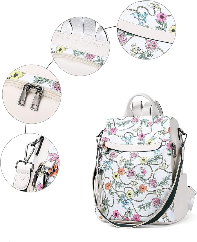 Telena Backpack Purse for Women, PU Leather Anti Theft Travel Purse Shoulder Bags with Tassel - Image 4