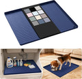 URMONA Waterproof Silicone Under Sink Mat 22'' x 19'' Shelf Liner for Kitchen and Bathroom, Cabinet and Counter Protector, Storage and Organizers, Litter Mat, Pet Cat Puppy Essentials(Navy) by URMONA