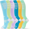 fenglaoda Compression Socks Women Men 6 Pairs, Knee High Best Support Circulation Socks for Running, Travel, Flight, Nurse by fenglaoda