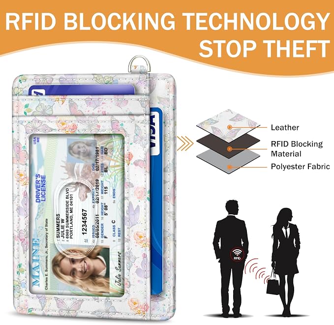 Yonlevres Be Kind Credit Card Holder Slim RFID Wallet Women Wristlet Small | Front Pocket, Handy, RFID Blocking, Woman Girls Ladies Gifts, D-ring for Keychain,Thin Mini Card Case, ID Window, PU Leather - Image 5