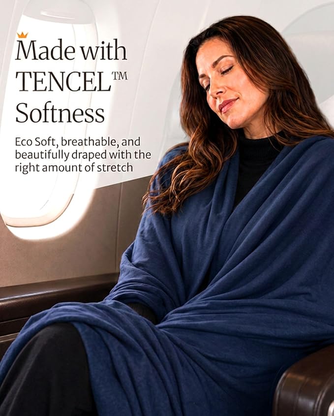 Pashmina Shawl Wraps for Women | USA Made Travel Scarf for Women | Lightweight & Soft Pashmina | Evening Dresses | Travel Scarf Airplane | UPF 50+ Sun Protection | 68x35in - Image 7