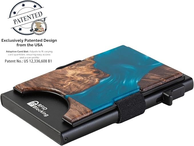 Slim Card Holder Wallet for Men, Minimalist RFID Blocking Pop Up Wallet, Smart Metal Business Card Case Holds 12 Cards, Money Clip, Front Pocket Wallet, Gifts for Men - Image 2