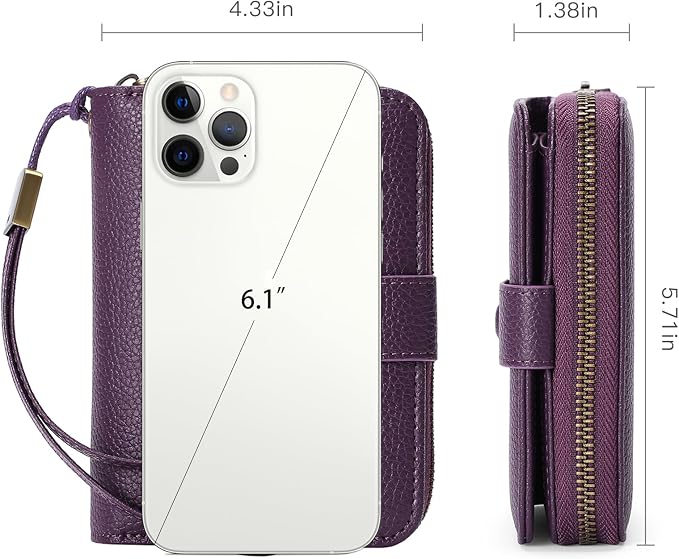 GAEKEAO Leather Credit Card Holder Wallet for Women RFID Blocking Large Capacity Bifold Zipper Card Case Organizer with Wristlet 32 Slots - Image 3