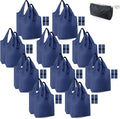 BeeGreen 20 Pack Navy Blue Reusable Grocery Bags with Storage Pouch Wholesale Reusable Shopping Bags Bulk w Elastic Band 50LBS X-Large Foldable Tote Bags Machine Washable-Heavy Duty Cloth Bags by BeeGreen