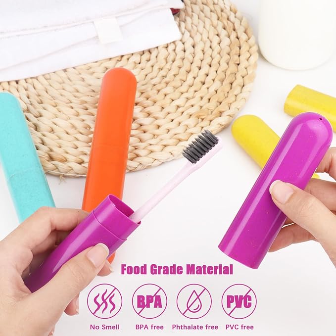 Hooqict 4 Pack Travel Toothbrush Case Portable Travel Toothbrush Holder Plastic Toothbrush Container Protector Cover for Traveling, Camping, Home, School, Business - Image 5