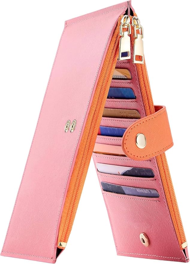Travelambo RFID Wallet Women Bifold Multi Card Wallet Case with Zipper Pocke Credit Card Holder for Women by Travelambo