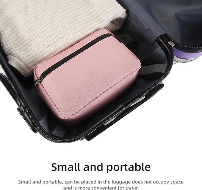 Icramsy Travel Toiletry bag Toiletry bag for women men Hanging Cosmetic bag Travel accessories for Women Men (Pink) - Image 5