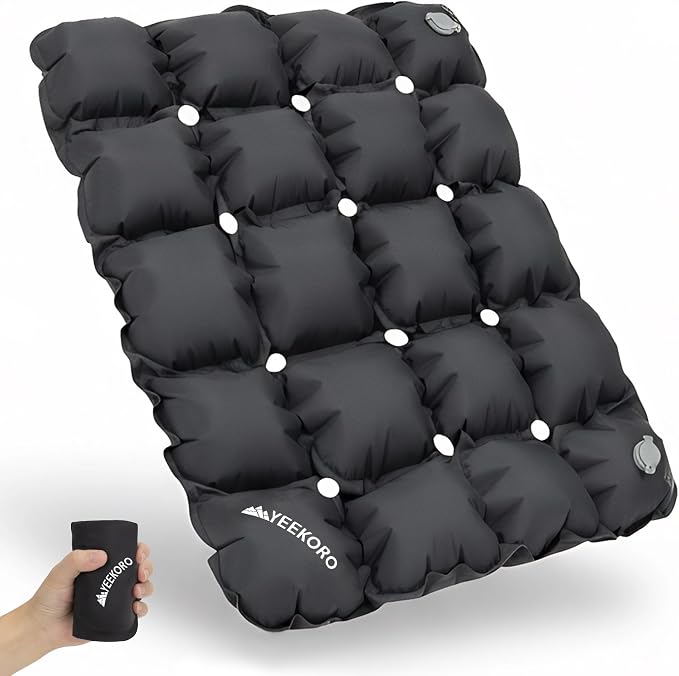 Inflatable Seat Cushion, Porous Design Sitting Pad, Air Seat Cushion, Portable Seat Cushions for Airplane Wheelchair Office Camping by YEEKORO