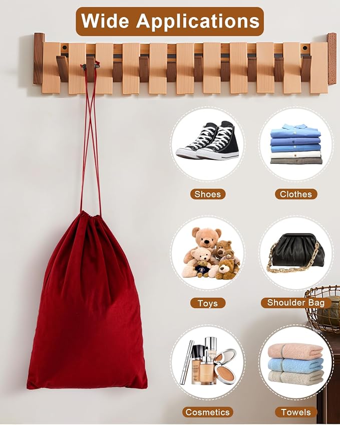 2 Pcs Shoe Bags for Travel, Dust Velvet Bags, Rio Red, 17.3x12.6 Inch | Washable & Reusable Travel Shoe Bags, Dustproof Shoe Bags with Drawstring Closure, Suitable for Travel, Home Storage - Image 7