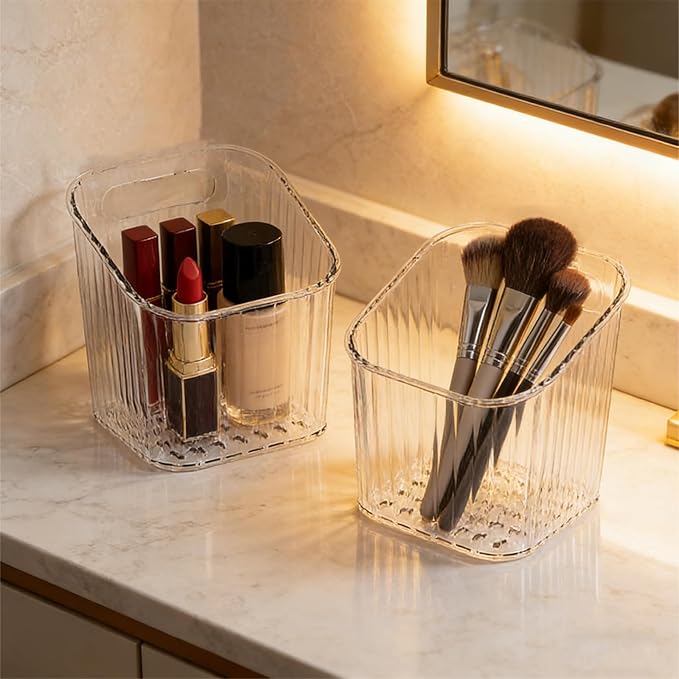 4 PCS Wall Mounted Storage Racks, Storage Containers, for Bathroom | Utilizes adhesive hooks, durable, a transparent acrylic design, for bathrooms, kitchens, stackable, space-saving, sturdy - Image 4