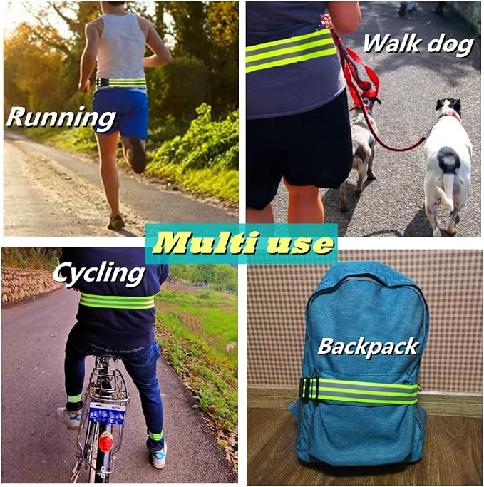 Reflective Running Gear,Reflective Bands for Arm/Wrist/Ankle/Leg,Biking Accessories for Women and Men - Image 4