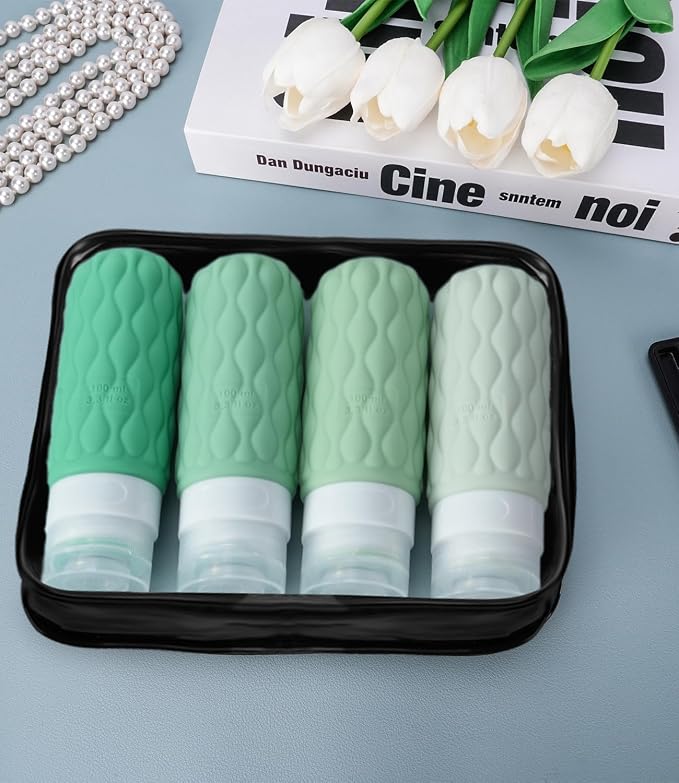 3.4oz Silicone Travel Bottles for Toiletries Refillable Liquid Accessories | for Shampoo and Conditioner, TSA Approved Leakproof Squeeze Bottles Travel-friendly with Labels/Clear Bag - Image 6