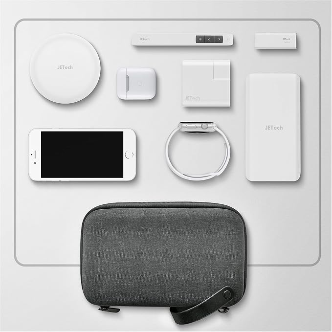 JETech Travel Accessories Organizer Case, Portable Electronic Pouch Gadget Bag for MacBook Power Adapter Chargers, Cables, Power Bank, Mouse, Stylus Pen, Earphone, SD Card, USB Flash Drive - Image 2