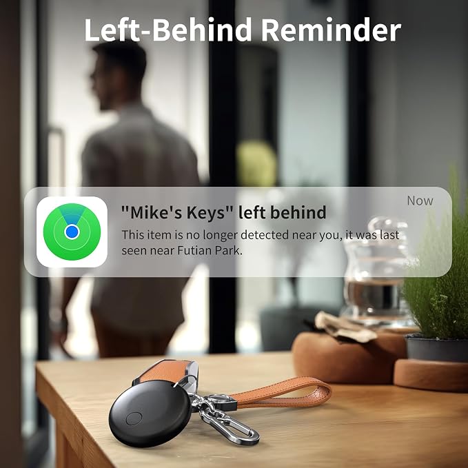 2026 Air Tracker Tags-4 Pack Bluetooth Tracker for Apple Find My app (iOS Only) Keys Finder, Smart Tag, Item Locator for Luggage, Backpack, Suitcases, Replaceable Battery (Black, 4 Pack) - Image 3